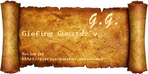 Giefing Gusztáv névjegykártya