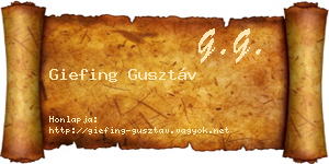 Giefing Gusztáv névjegykártya